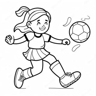 Energetic Girl Kicking Soccer Ball Coloring Page 65691-54274