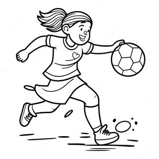 Energetic Girl Kicking Soccer Ball Coloring Page 65691-54276