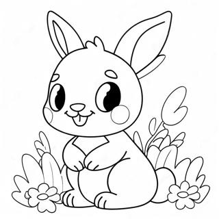 Cute Playboy Bunny With Flowers Coloring Page 65711-54290