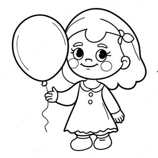 Molly With A Colorful Balloon Coloring Page 65721-57729