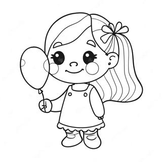 Molly With A Colorful Balloon Coloring Page 65721-57732