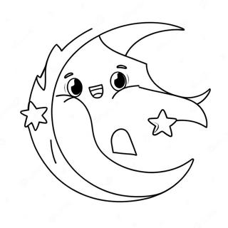 Shining Stars And Crescent Moon Coloring Page 65731-54306