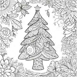 Intricate Christmas Tree Zentangle Coloring Page 65741-54301