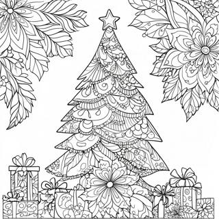 Intricate Christmas Tree Zentangle Coloring Page 65741-54303