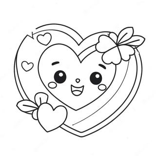 Kawaii Valentines Heart Coloring Page 65750-54343