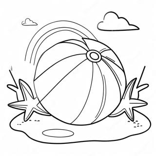 Colorful Beach Ball In Sand Coloring Page 6575-5349