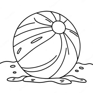 Colorful Beach Ball In Sand Coloring Page 6575-5351