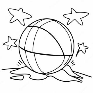 Colorful Beach Ball In Sand Coloring Page 6575-5352