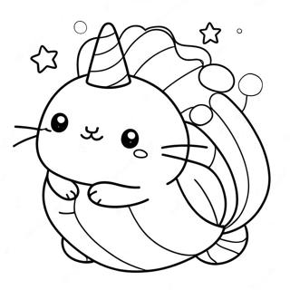 Mermaid Pusheen Coloring Page 65760-54314