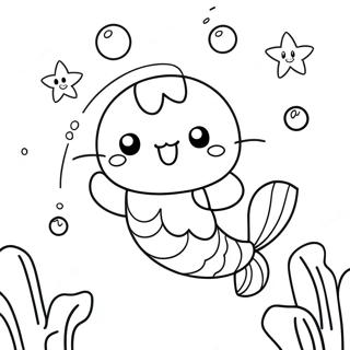 Cute Mermaid Pusheen Underwater Coloring Page 65761-54318