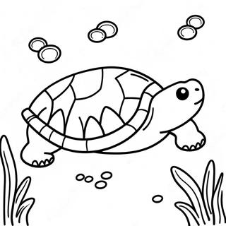 Cute Snapping Turtle Swimming Coloring Page 65831-54378