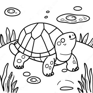 Cute Snapping Turtle Swimming Coloring Page 65831-54380