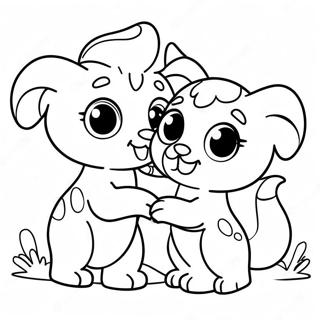 Cute Lps Pets Playing Together Coloring Page 6585-5359