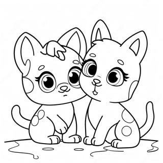 Cute Lps Pets Playing Together Coloring Page 6585-5360