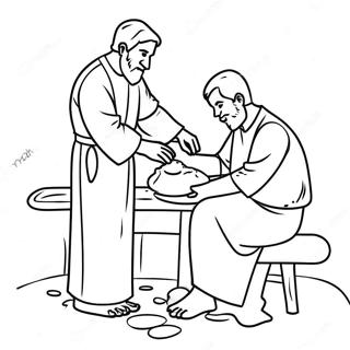 Foot Washing Craft Coloring Page 65860-54394