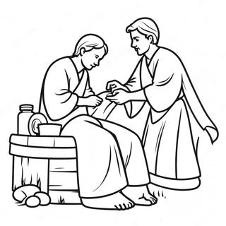 Foot Washing Craft Coloring Page 65860-54396