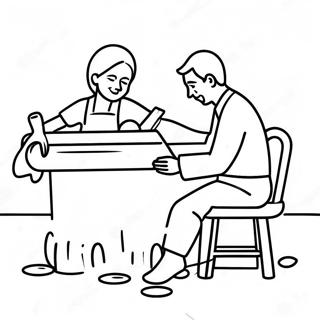 Fun Foot Washing Scene Coloring Page 65861-54407