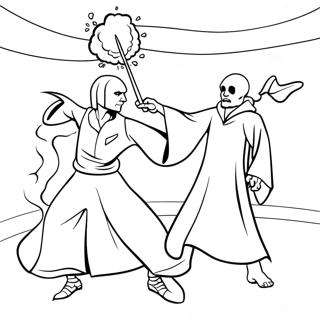 Harry Potter Vs Voldemort Epic Duel Coloring Page 65890-54426