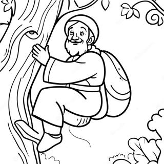 Zacchaeus Climbing A Tree Coloring Page 65900-54430