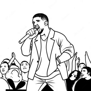 Drake Singing On Stage Coloring Page 6595-5367