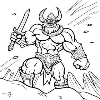 Mighty Dark Titan In Battle Coloring Page 65961-54502