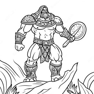 Mighty Dark Titan In Battle Coloring Page 65961-54503