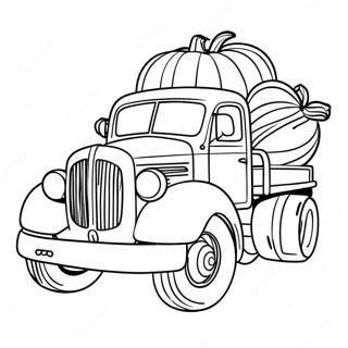 Vintage Pumpkin Truck Coloring Page 65971-54494