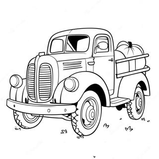 Vintage Pumpkin Truck Coloring Page 65971-54495