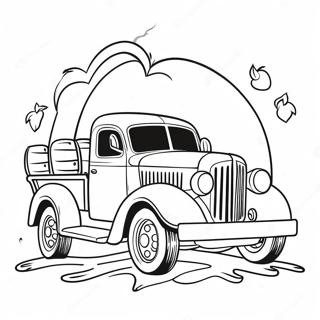 Vintage Pumpkin Truck Coloring Page 65971-54496