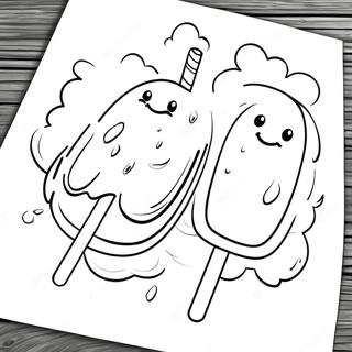 Colorful Popsicle In Summer Coloring Page 6605-5373