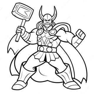 Thor In Epic Battle Coloring Page 66061-54554