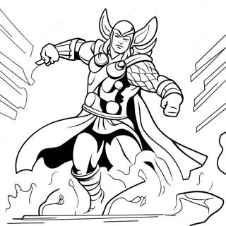 Thor In Epic Battle Coloring Page 66061-54555