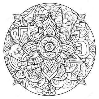 Trippy Chakra Mandala Coloring Page 66070-54563