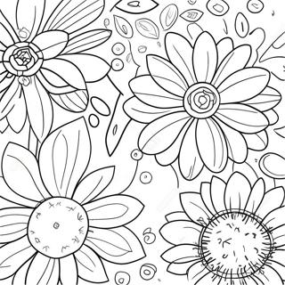 Colorful Flower Seeds Coloring Page 66081-54591