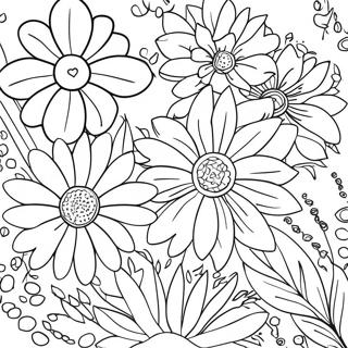 Colorful Flower Seeds Coloring Page 66081-54592