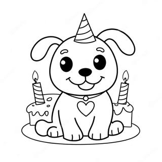 Happy Birthday Puppy Coloring Pages