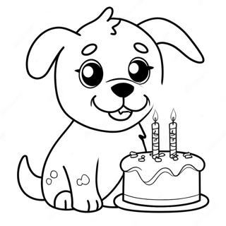 Happy Birthday Puppy Coloring Page 66120-54610