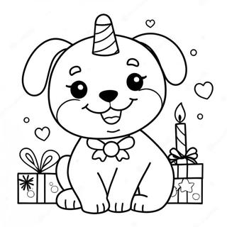 Happy Birthday Puppy Coloring Page 66120-54611