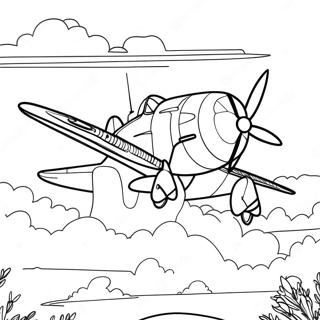 Vintage Tuskegee Airmen Airplane Coloring Page 66141-54622