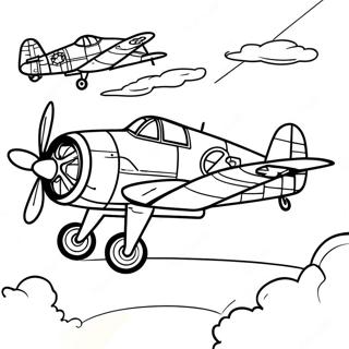 Vintage Tuskegee Airmen Airplane Coloring Page 66141-54623