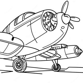 Vintage Tuskegee Airmen Airplane Coloring Page 66141-54624