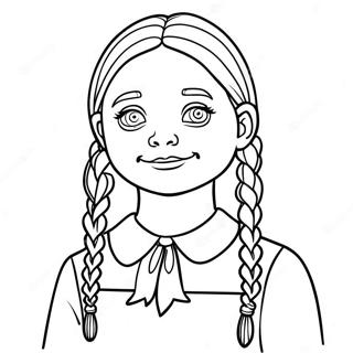 Wednesday Addams In Spooky Costume Coloring Page 66151-54645