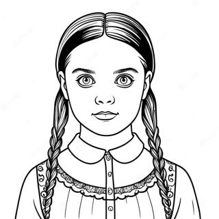 Wednesday Addams In Spooky Costume Coloring Page 66151-54647