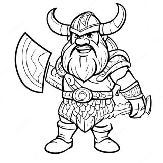 Viking Warrior With Axe Coloring Page 6615-5381