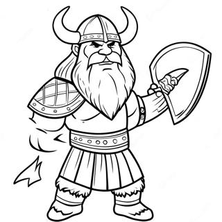 Viking Warrior With Axe Coloring Page 6615-5382