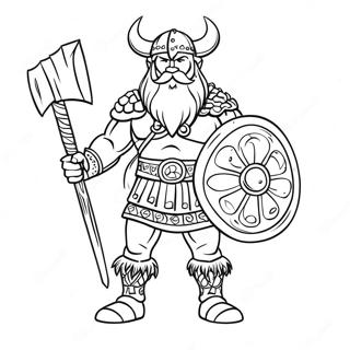 Viking Warrior With Axe Coloring Page 6615-5383