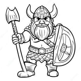 Viking Warrior With Axe Coloring Page 6615-5384