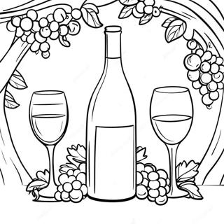 Elegant Wine Bottle Coloring Page 66161-54638