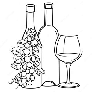 Elegant Wine Bottle Coloring Page 66161-54640