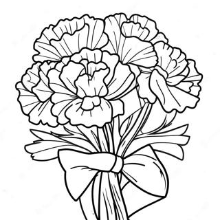 Beautiful Carnation Bouquet Coloring Page 66171-54654